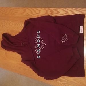 Diamond supply company S burgundy hoodie
